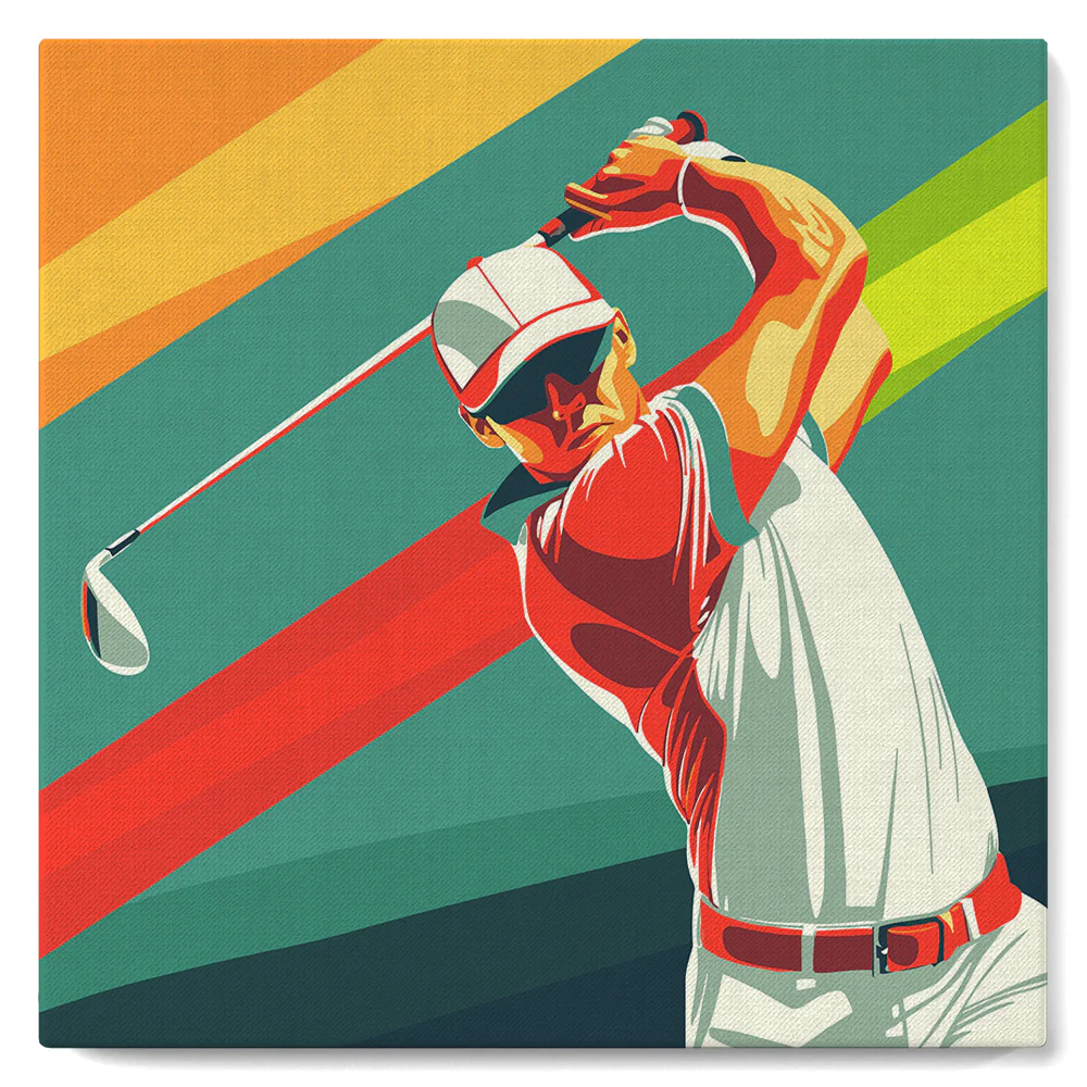 Mini Paint by numbers Sport Poster Golf 20x20cm already framed - Image 2