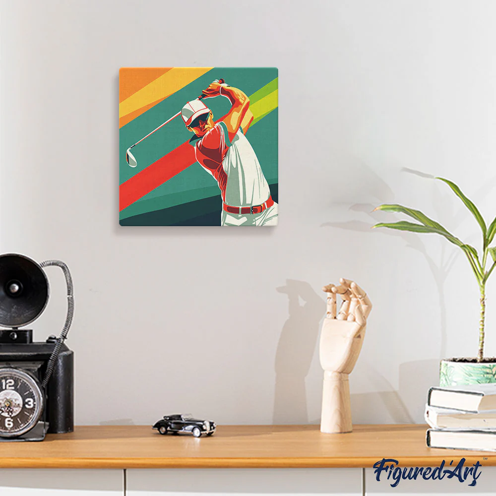 Mini Paint by numbers Sport Poster Golf 20x20cm already framed - Image 3