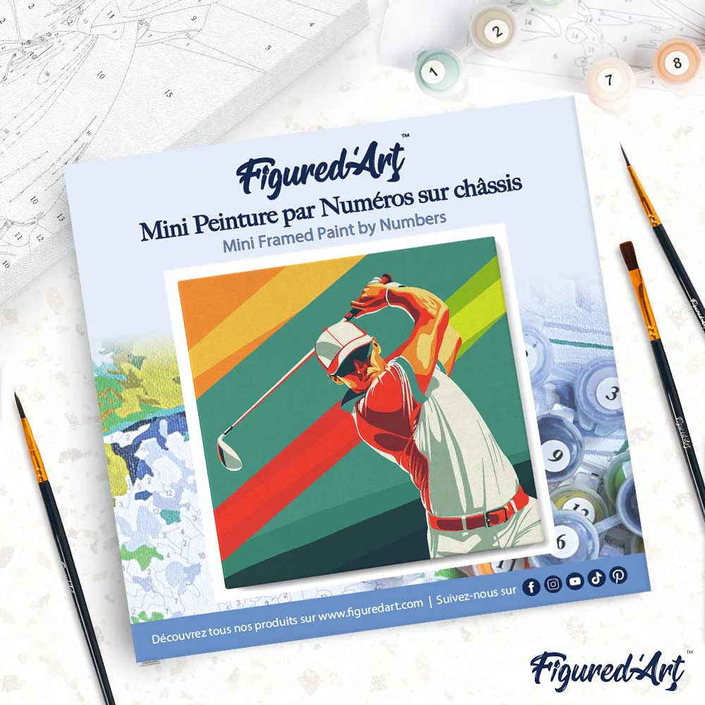 Mini Paint by numbers Sport Poster Golf 20x20cm already framed - Image 4