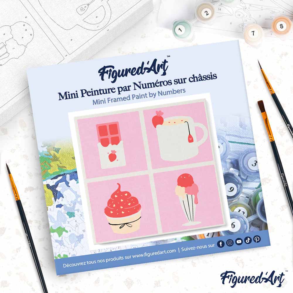 Mini Paint by numbers Sweet and delicious 20x20cm already framed - Image 4