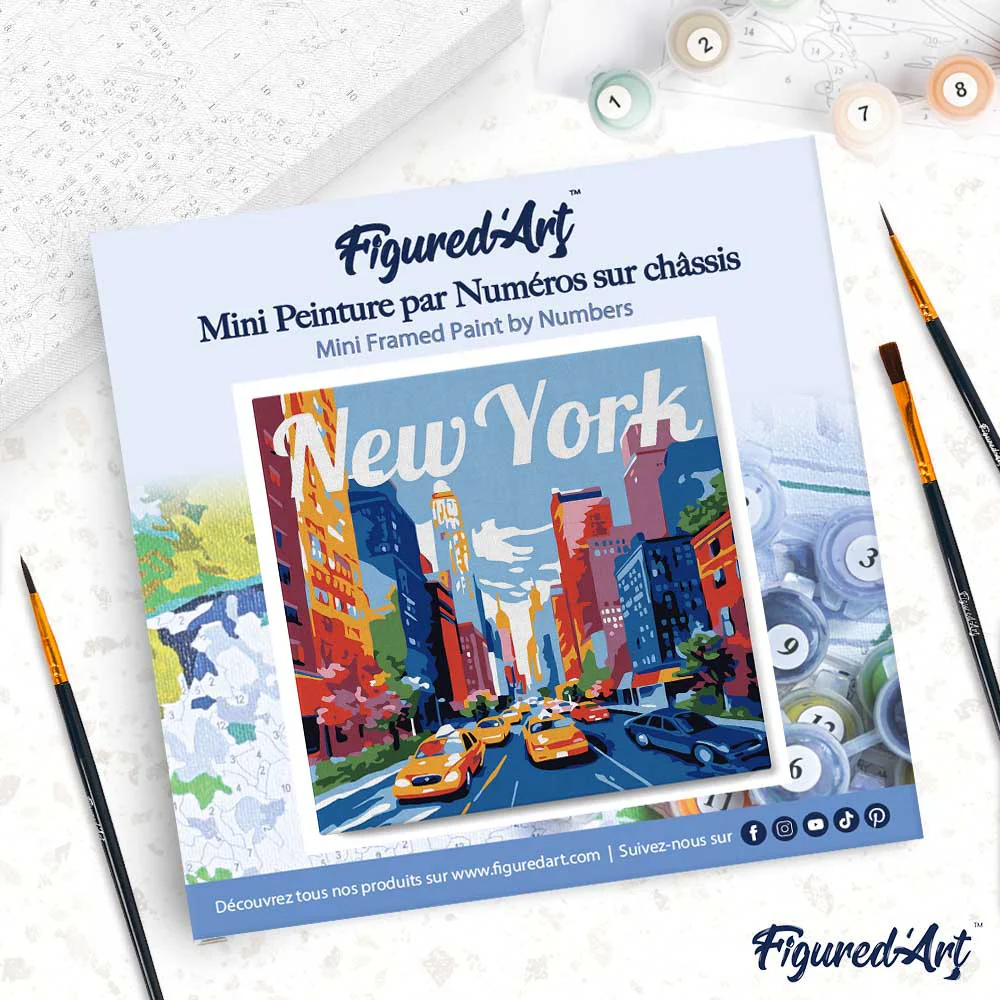 Mini Paint by numbers Travel Poster New York City 20x20cm already framed - Image 4