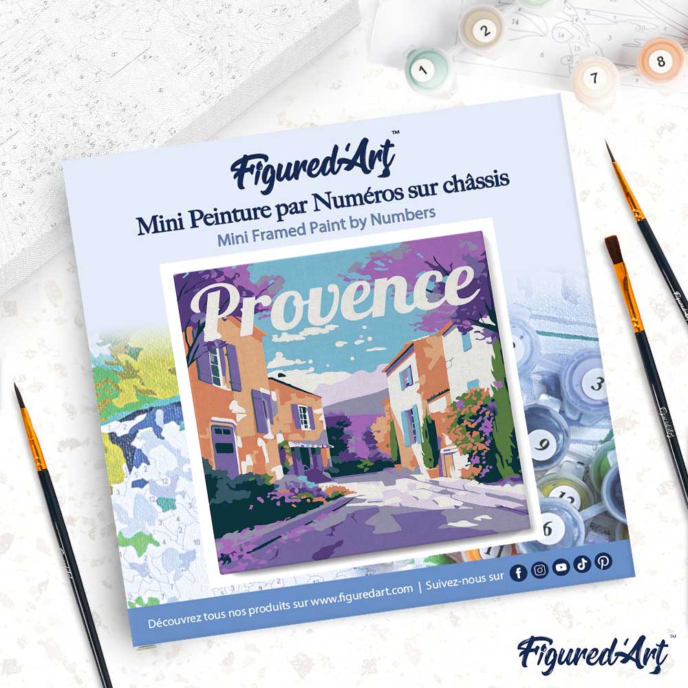 Mini Paint by numbers Travel Poster Provence Spring 20x20cm already framed - Image 4