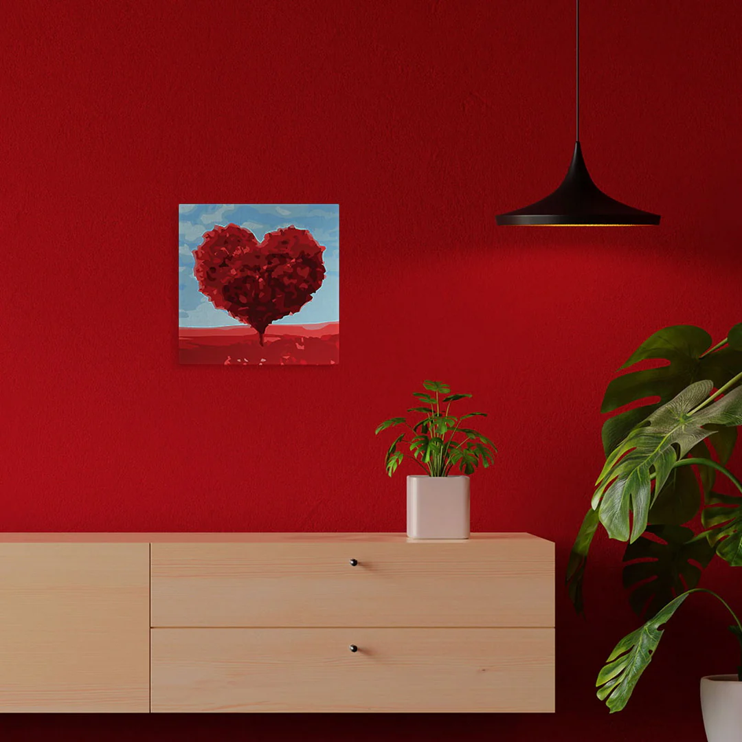Mini Paint by numbers Tree with Heart Shape 20x20cm already framed - Image 3