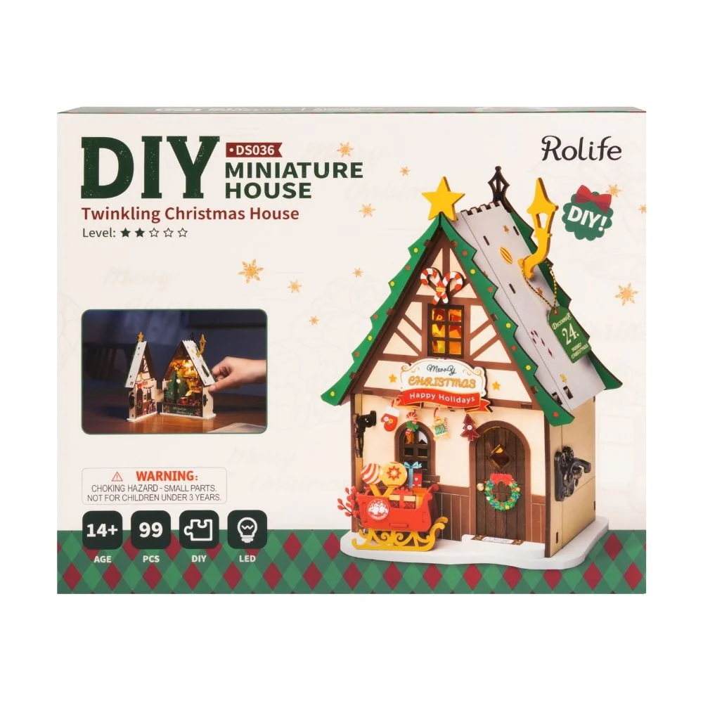 Miniature House - Twinkling Christmas House - Image 12