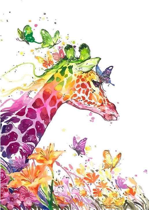 Modern and Colorful Giraffe
