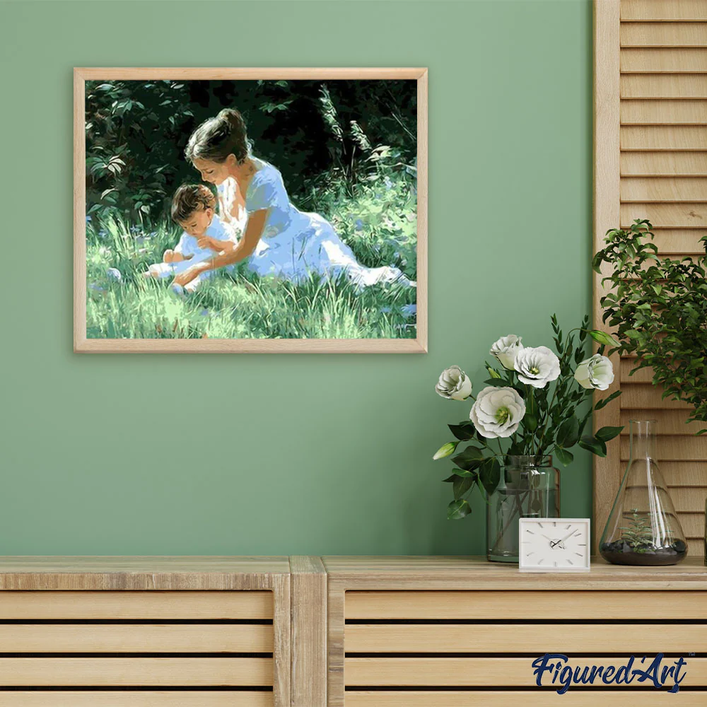 Mother with Child in the Grass - Image 3