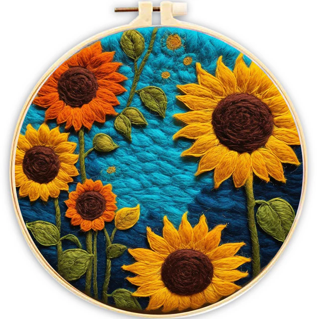 Needle Felting - Field of Sunflowers