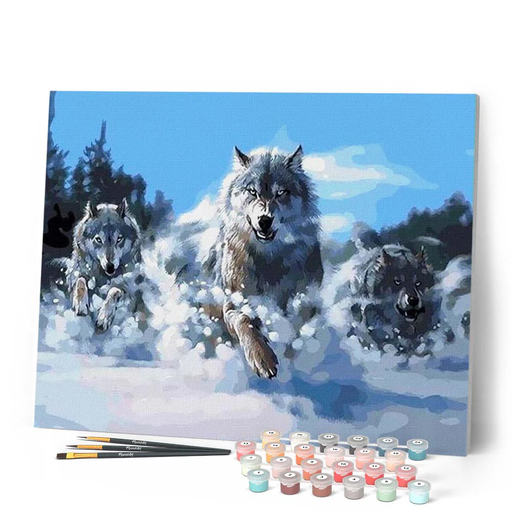 Pack of Wolves in the Snow - Image 2