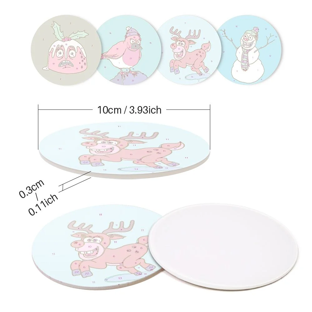 Paint by numbers 10cm Coasters (4 pieces) - Creative Christmas Gift 1 - Image 11