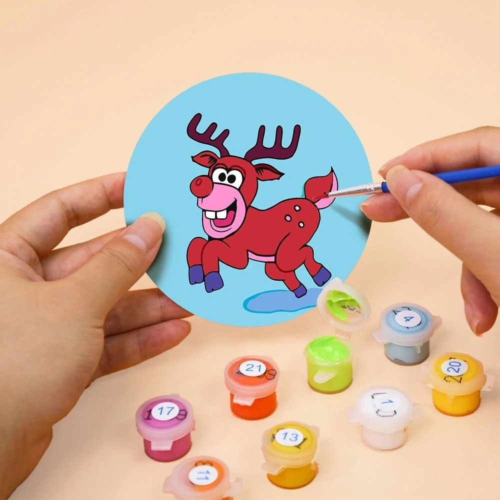 Paint by numbers 10cm Coasters (4 pieces) - Creative Christmas Gift 1 - Image 8