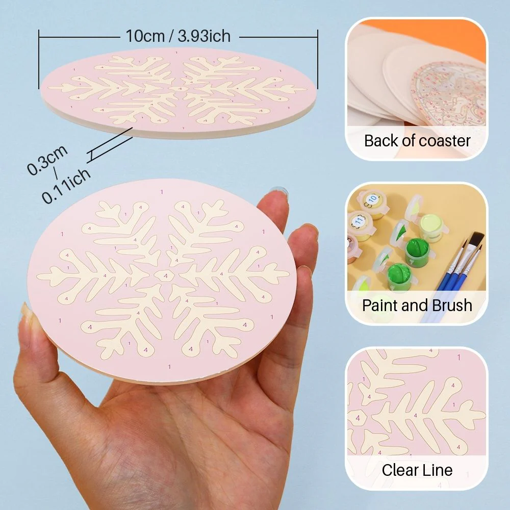 Paint by numbers 10cm Coasters (4 pieces) - Snowflake - Image 12
