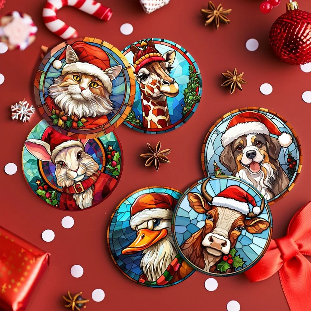 Paint by numbers 10cm Coasters (6 pieces) - Christmas Critters - Image 3