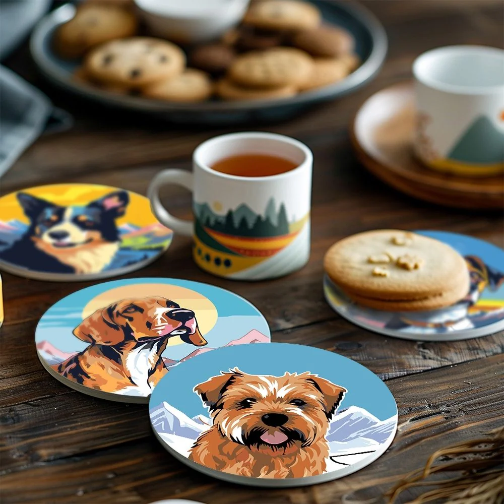 Paint by numbers 10cm Coasters (6 pieces) - Cute Dogs - Image 6
