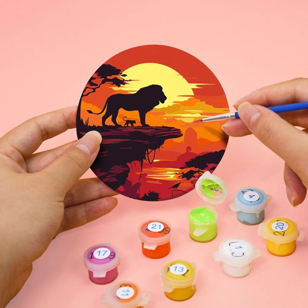 Paint by numbers 10cm Coasters (6 pieces) - Sunset Scene - Image 8