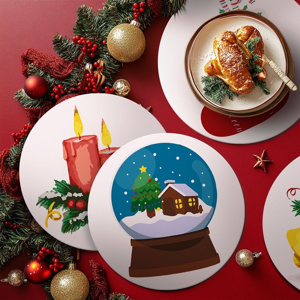 Paint by numbers 20cm Placemats (4 pieces) - Christmas Theme 2 - Image 3