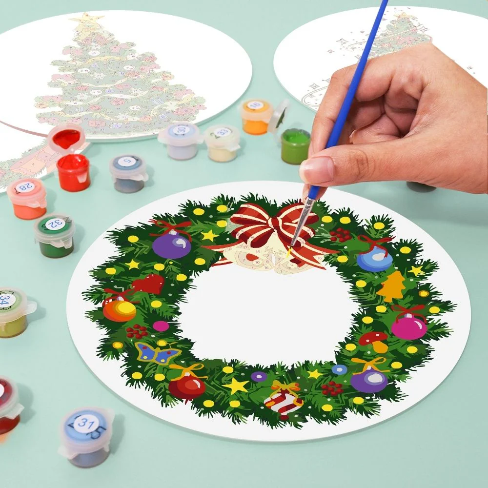 Paint by numbers 20cm Placemats (4 pieces) - Christmas Wreath - Image 7