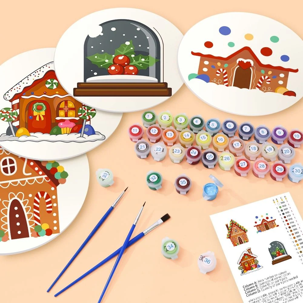 Paint by numbers 20cm Placemats (4 pieces) - Gingerbread House - Image 2