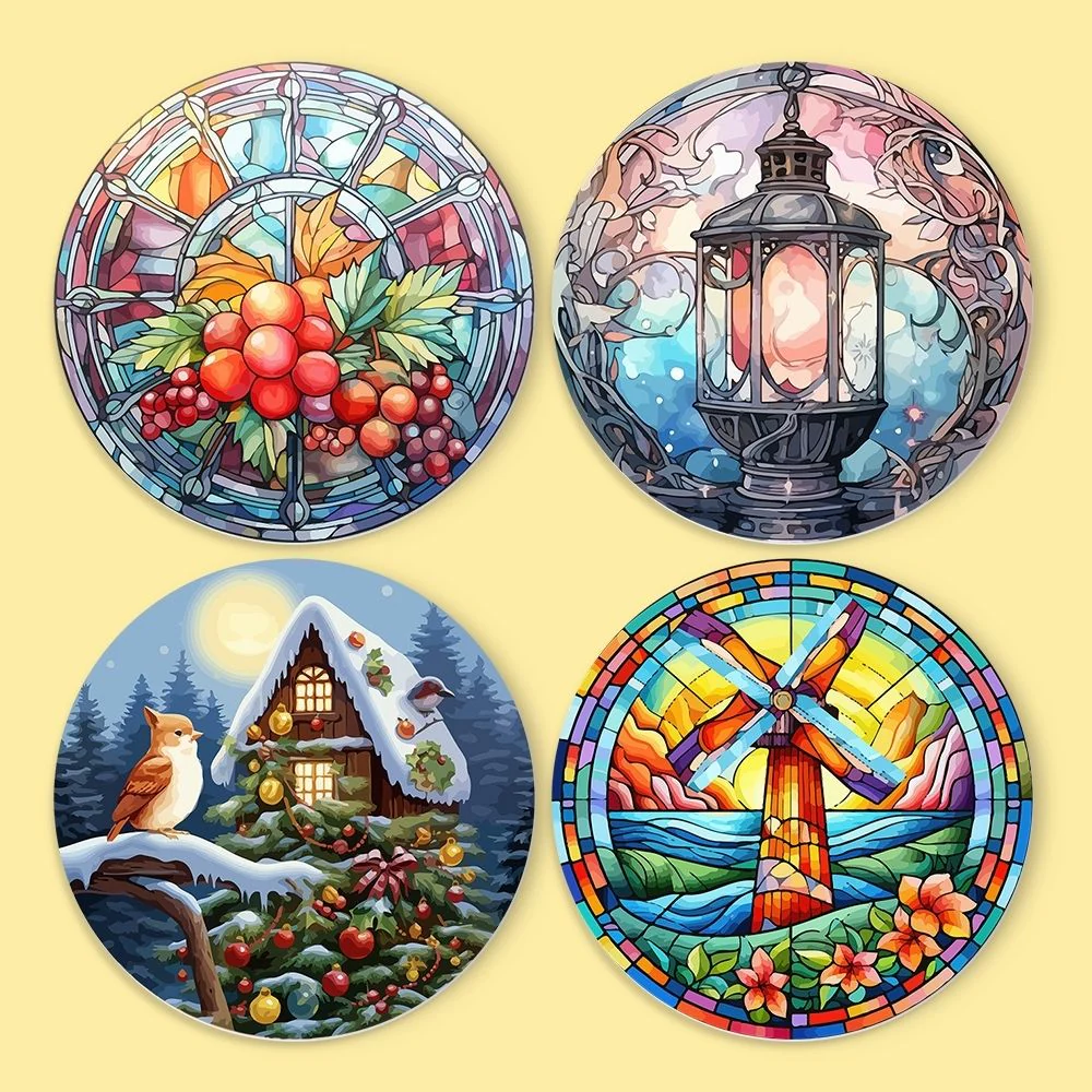 Paint by numbers 20cm Placemats (4 pieces) - Holiday and Nature