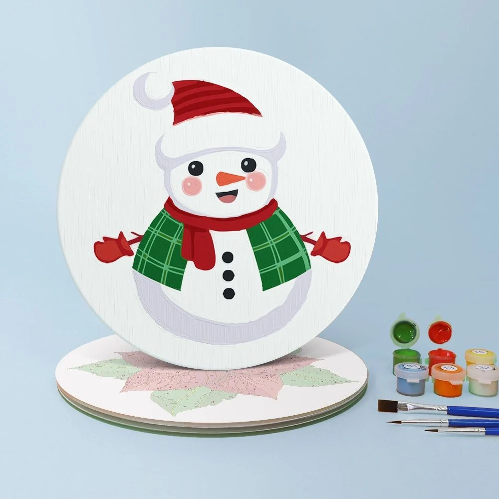 Paint by numbers 20cm Placemats (4 pieces) - Snowman - Image 5