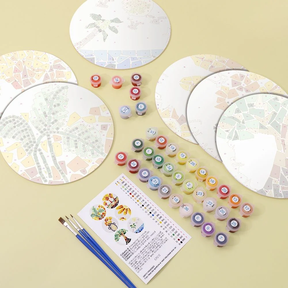 Paint by numbers 20cm Placemats (6 pieces) - Botanical and Nature - Image 11
