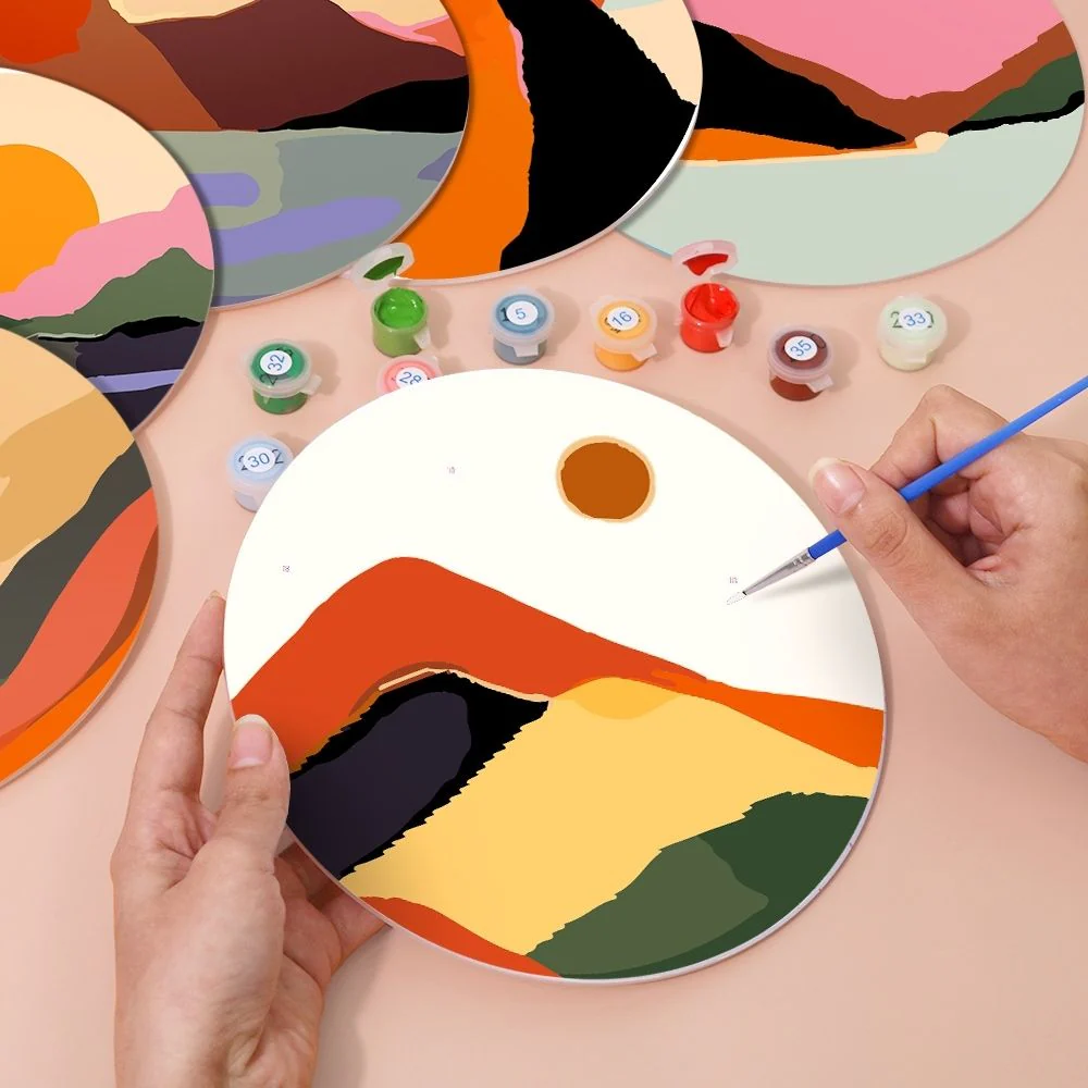 Paint by numbers 20cm Placemats (6 pieces) - Modern Abstract Mountain - Image 4