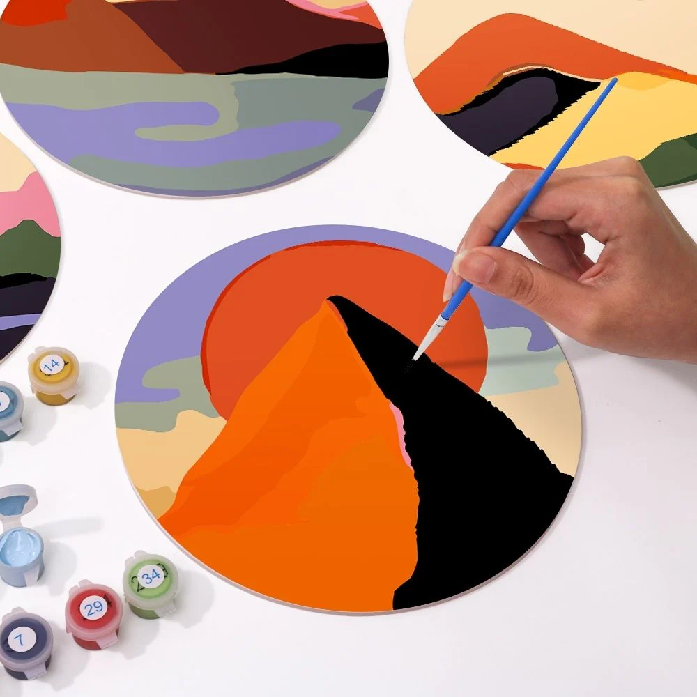 Paint by numbers 20cm Placemats (6 pieces) - Modern Abstract Mountain - Image 6