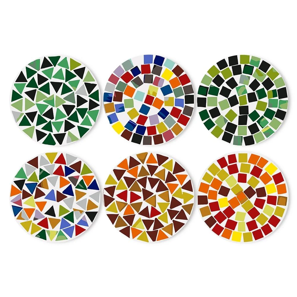 Paint by numbers 20cm Placemats (6 pieces) - Modern Geometric