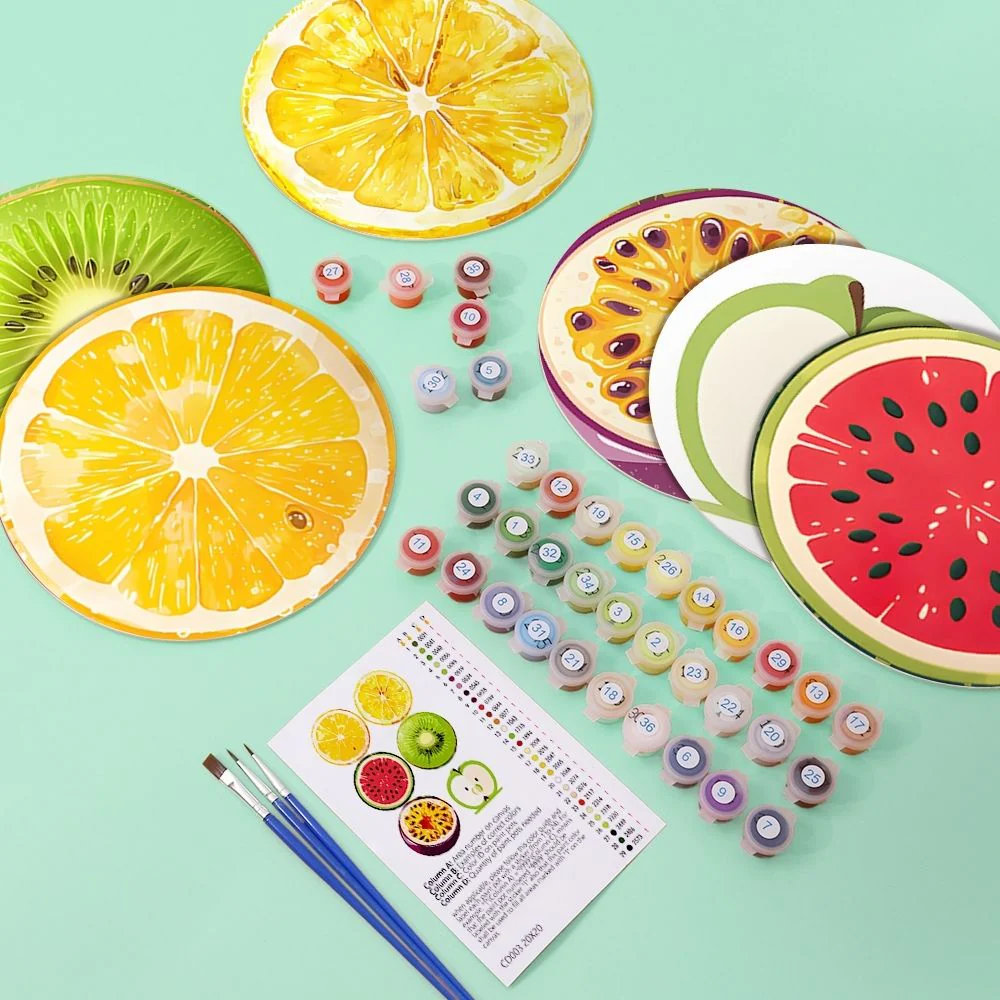 Paint by numbers 20cm Placemats (6 pieces) - Tropical Fruit Slice - Image 11