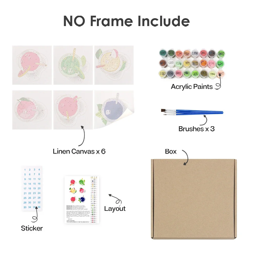 Mini Paint by numbers 15x15cm (6 pieces) - Color Pop Refreshers - Image 11