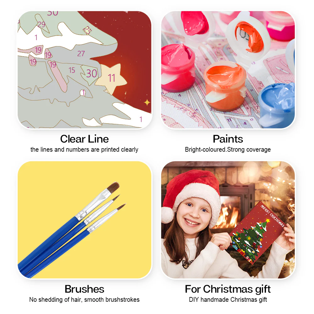 Paint by numbers 6 Pack DIY Christmas Cards - Series 3 - Image 11