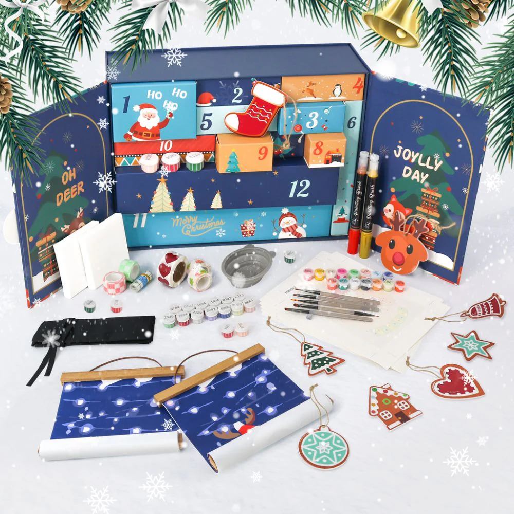 Paint by Numbers Advent Calendar 2025 - Holly Jolly (Blu-12 boxes)