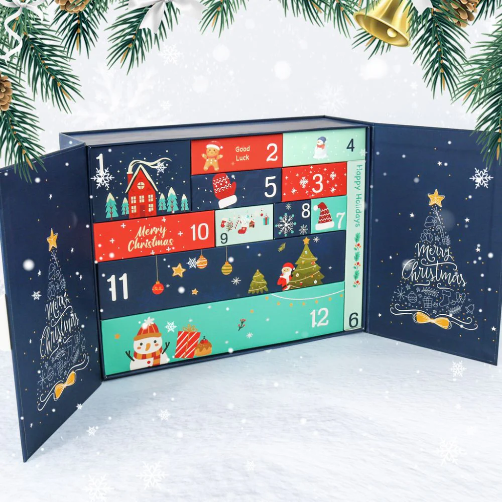 Paint by Numbers Advent Calendar 2025 - Merry Christmas (Blu-12 boxes) - Image 3