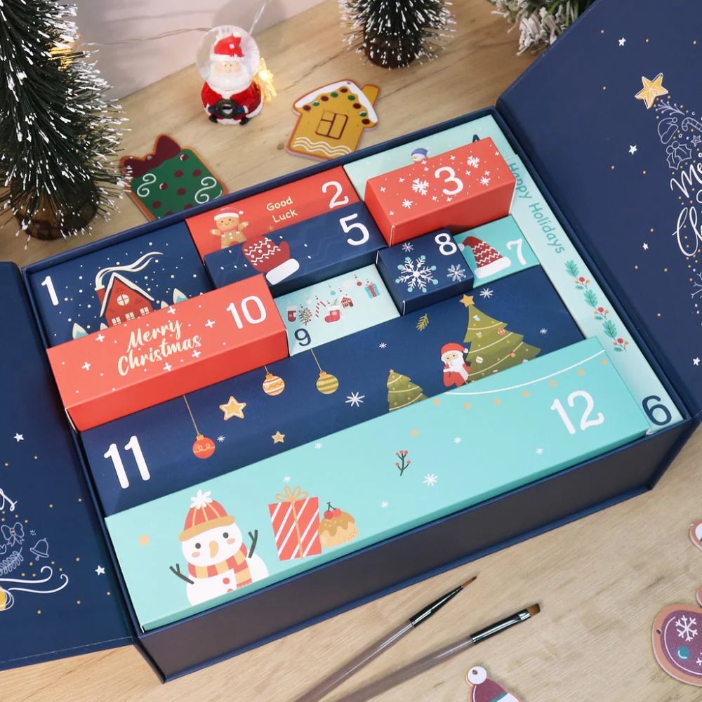Paint by Numbers Advent Calendar 2025 - Merry Christmas (Blu-12 boxes) - Image 6