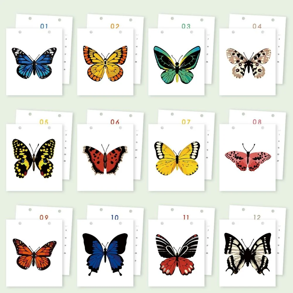 Paint by Numbers Calendar 2026 - Colorful Butterflies - Image 2