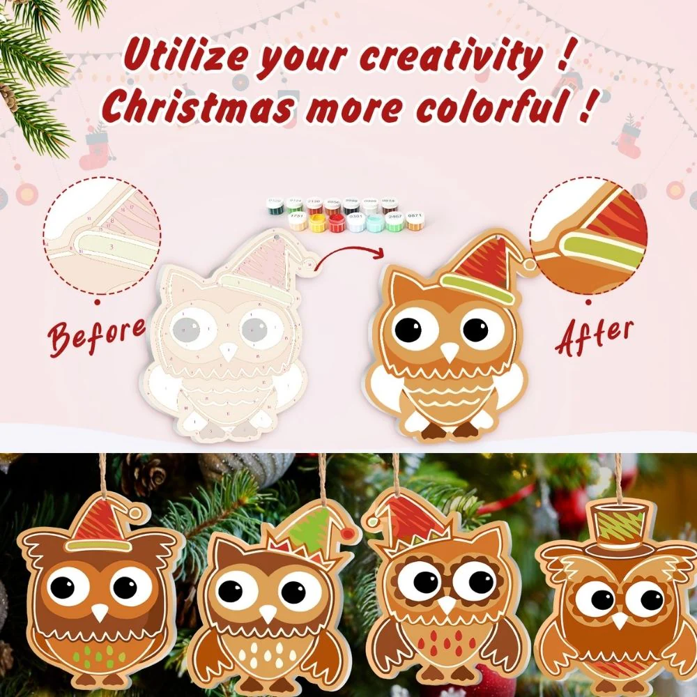 Paint by Numbers Christmas Decorations - Christmas Forest Friends Kit - Image 10