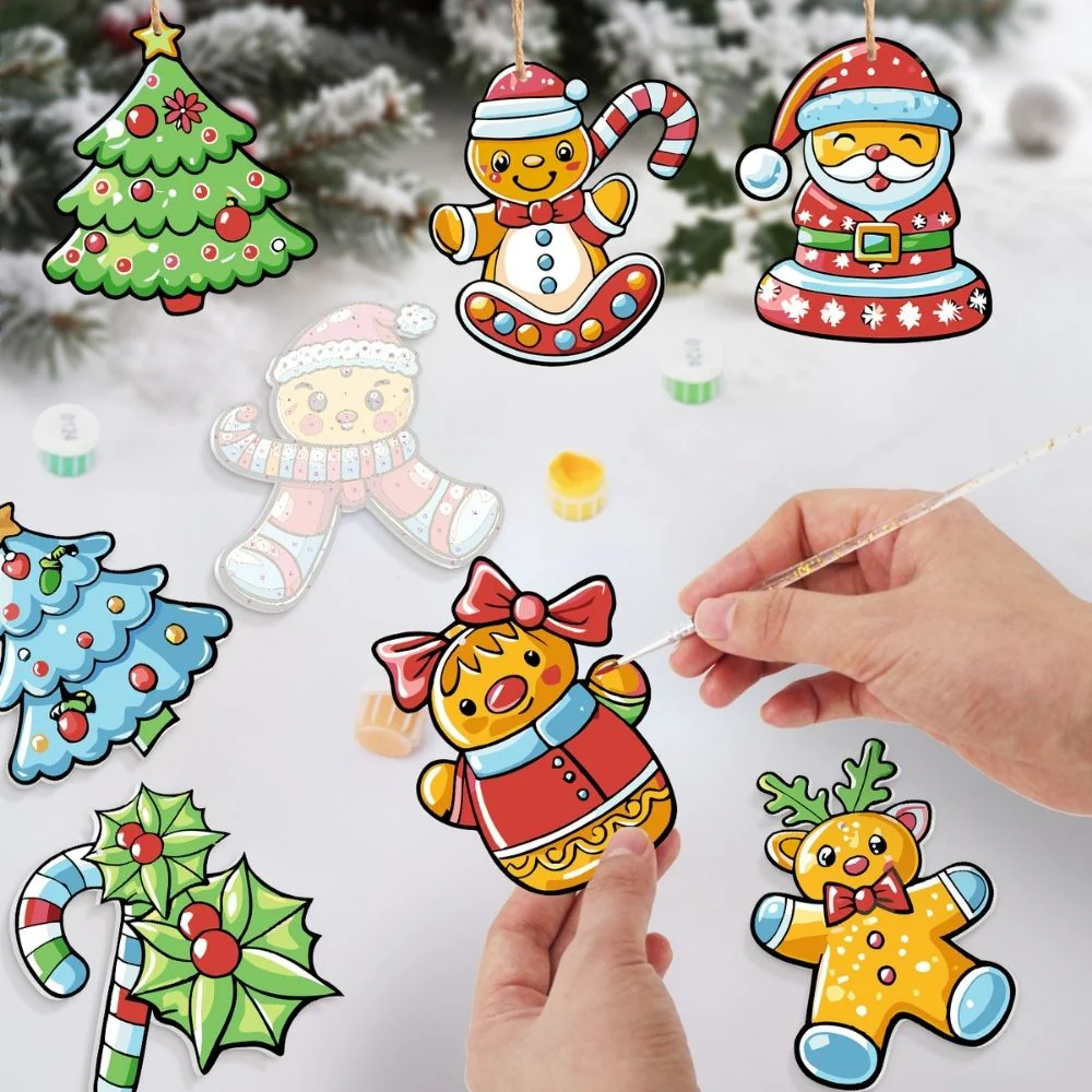 Paint by Numbers Christmas Decorations - Holly Berry Wreath Kit - Image 2