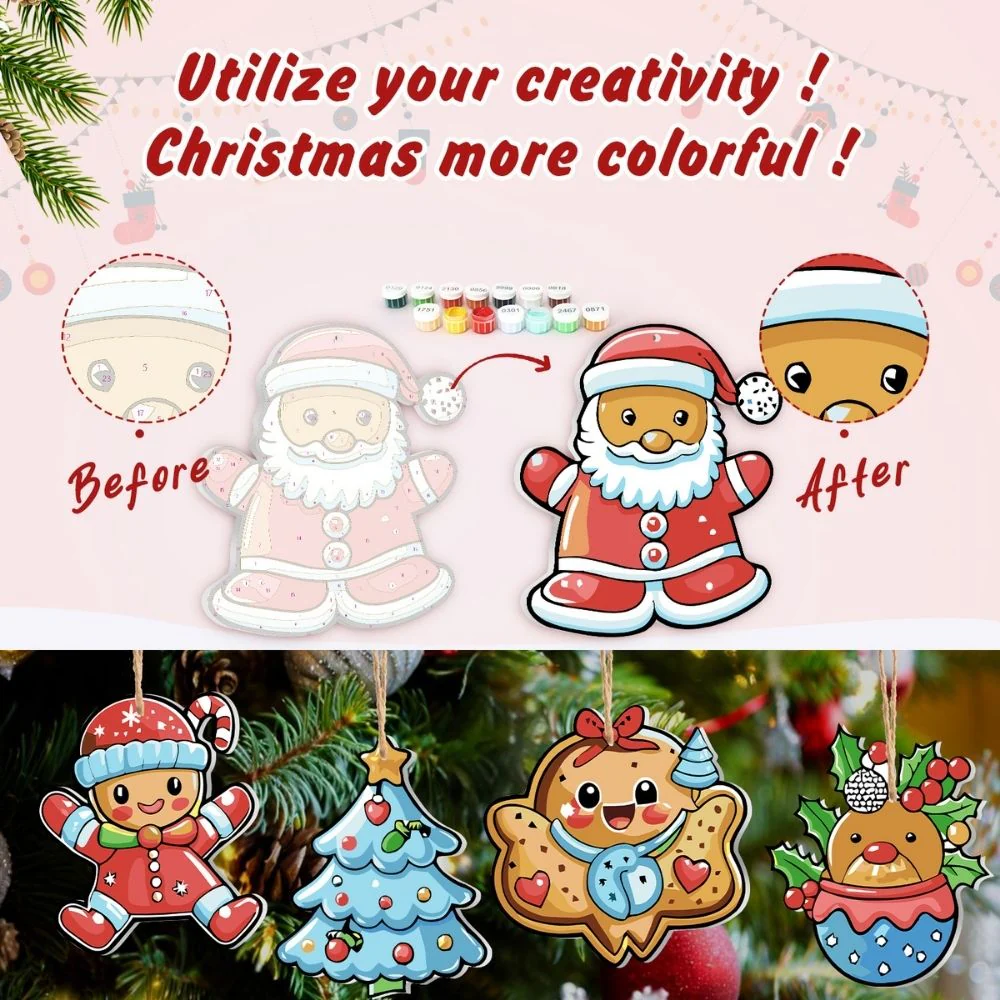 Paint by Numbers Christmas Decorations - Santa's Cookie Parade Kit - Image 10