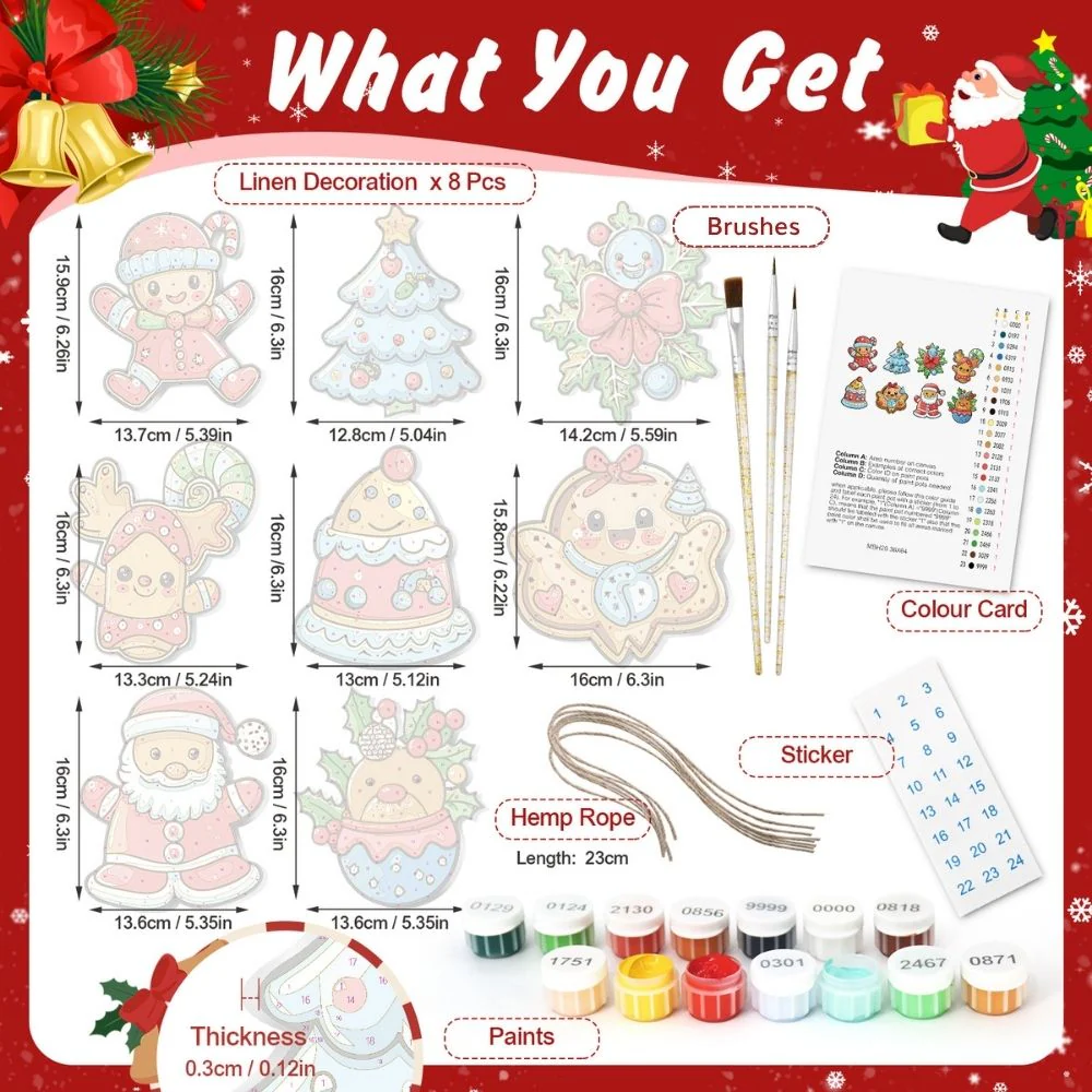 Paint by Numbers Christmas Decorations - Santa's Cookie Parade Kit - Image 12