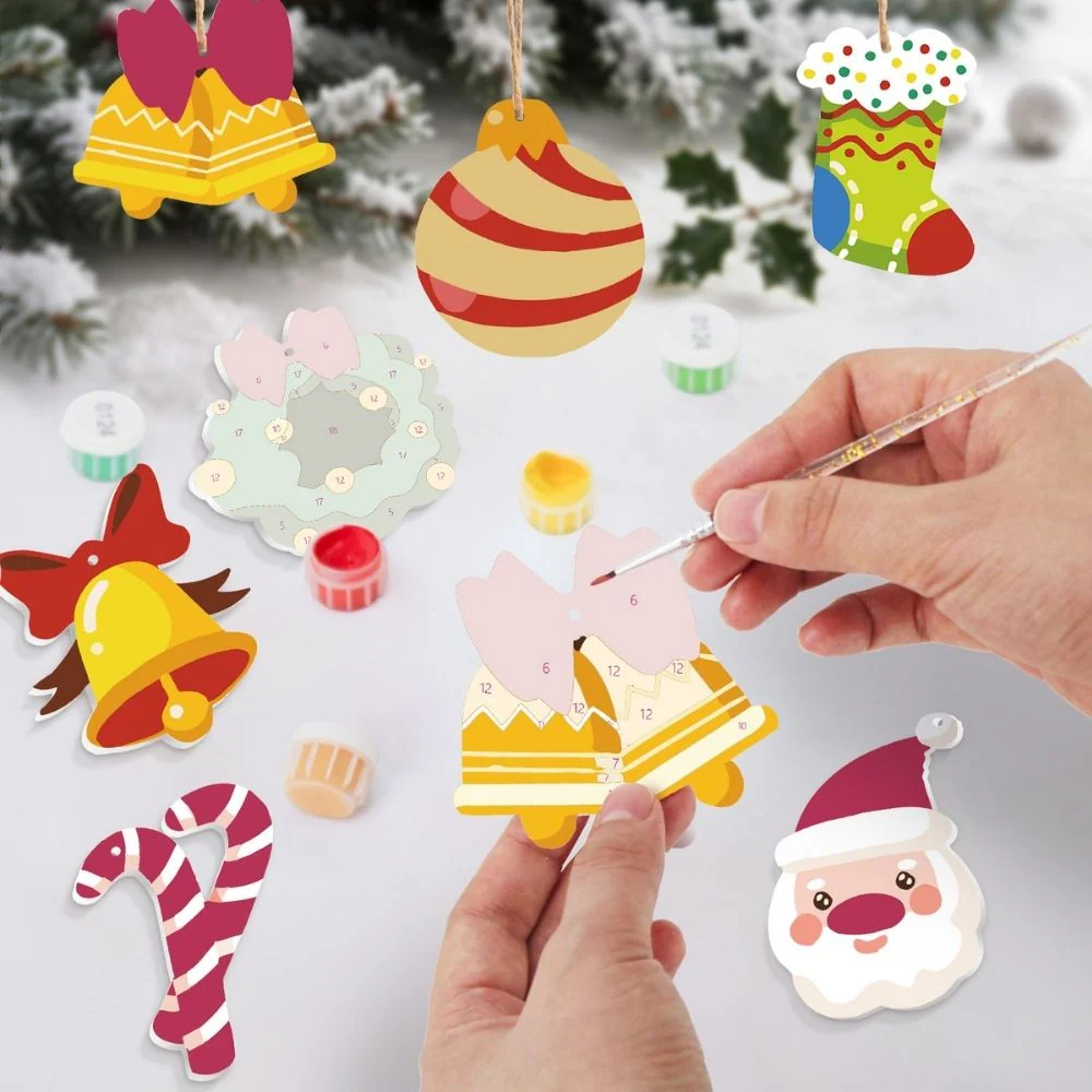 Paint by Numbers Christmas Ornaments - Bells Wreath Kit - Image 2