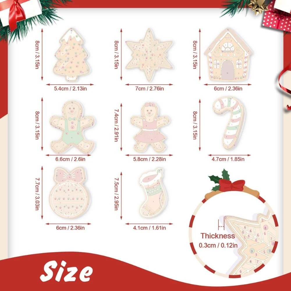 Paint by Numbers Christmas Ornaments - Candy Cane Gingerbread Kit - Image 11