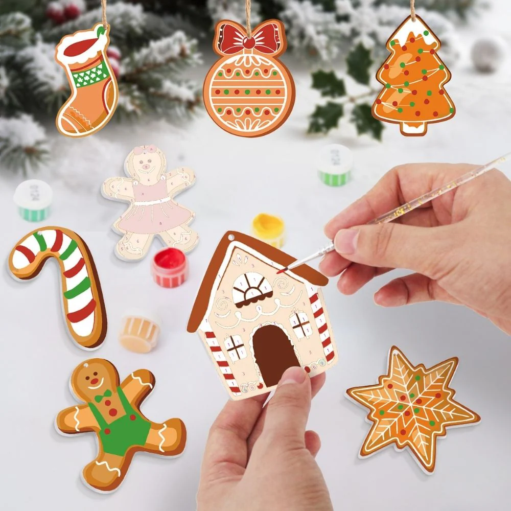 Paint by Numbers Christmas Ornaments - Candy Cane Gingerbread Kit - Image 2