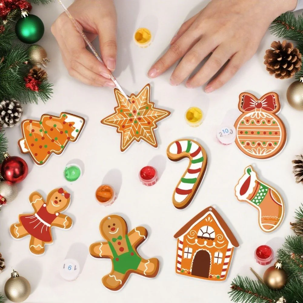 Paint by Numbers Christmas Ornaments - Candy Cane Gingerbread Kit - Image 5