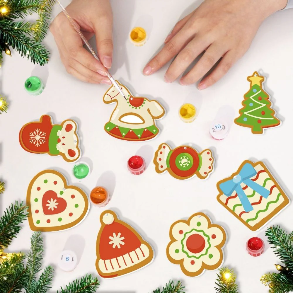 Paint by Numbers Christmas Ornaments - Hat Mittens Tree Horse Kit - Image 5