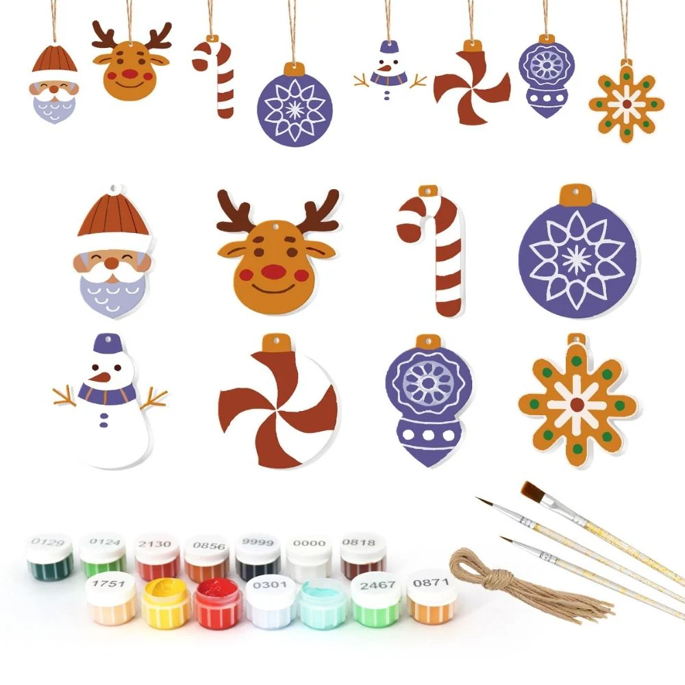 Paint by Numbers Christmas Ornaments - Snowflake Baubles Kit - Image 4