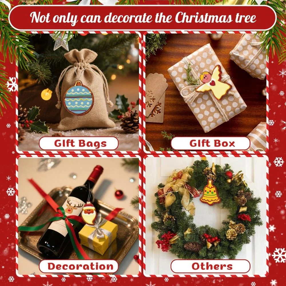Paint by Numbers Christmas Ornaments - Snowman Angel Tree Kit - Image 8