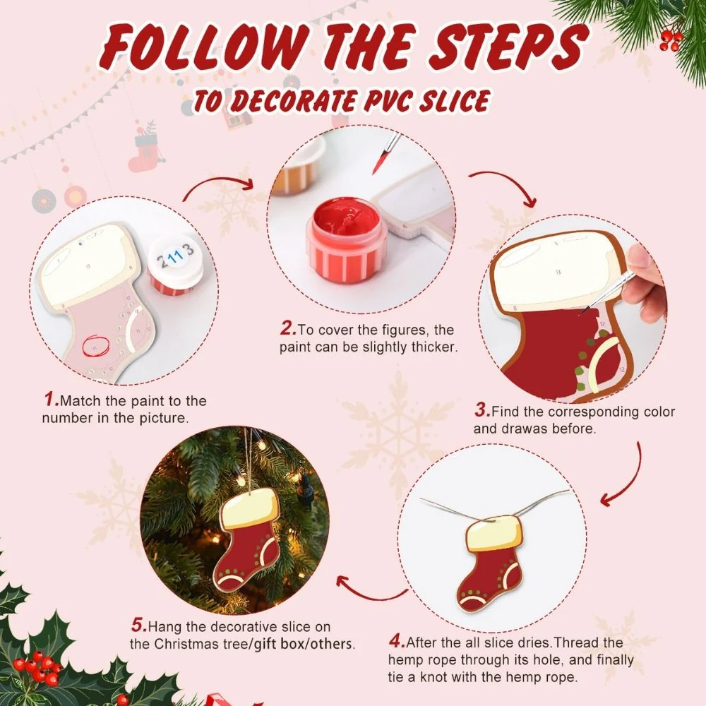 Paint by Numbers Christmas Ornaments - Winter Mittens Hats Kit - Image 9