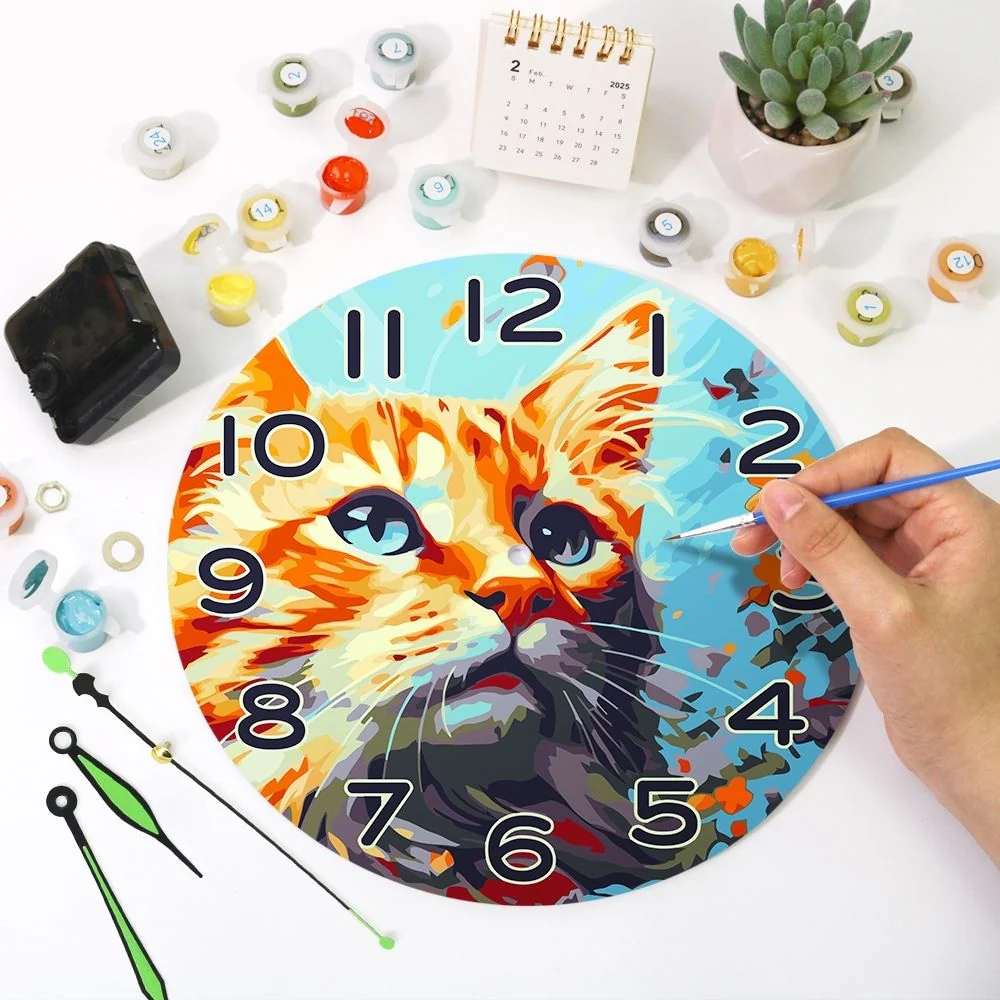 Paint by Numbers Clock - Curious Cat - Image 9