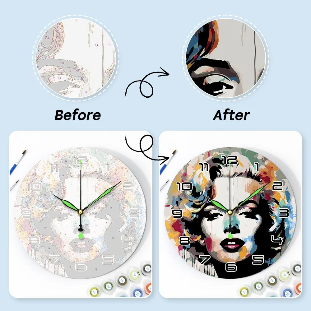 Paint by Numbers Clock - Marilyn Portrait - Image 7