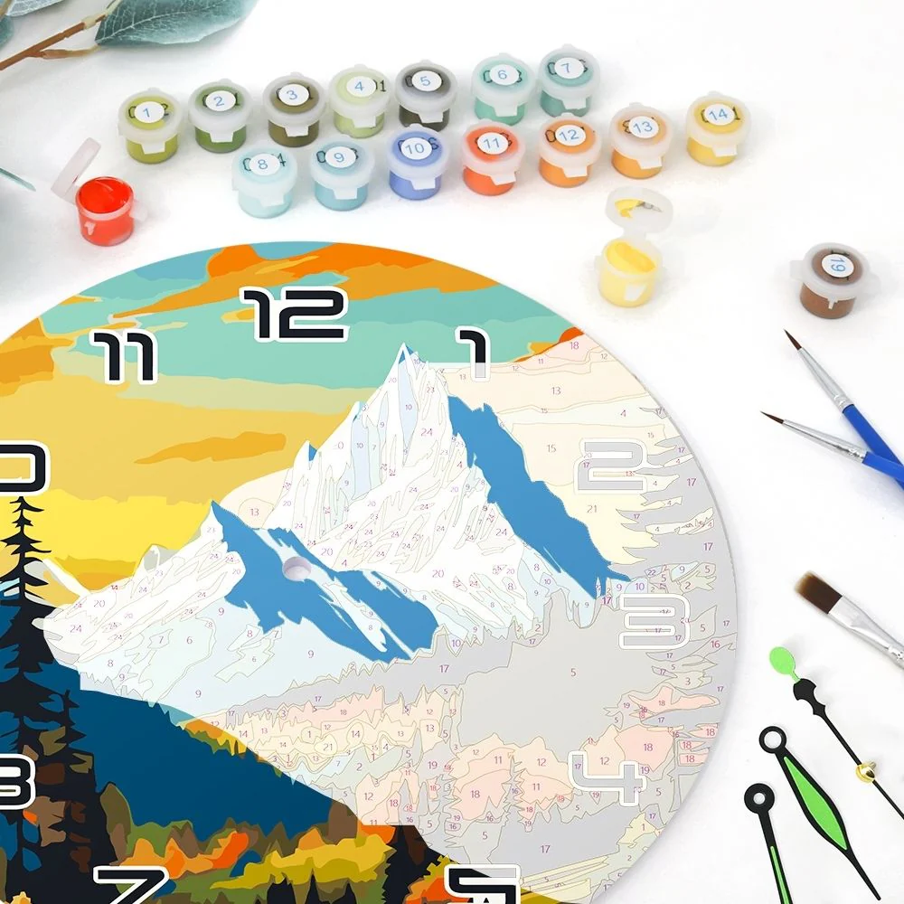 Paint by Numbers Clock - Twilight Mountain - Image 8