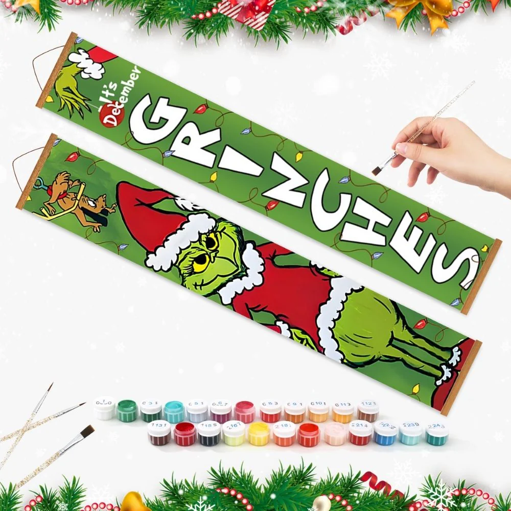 Paint by Numbers Front Door Hanging Banners - Christmas Mood - Image 3